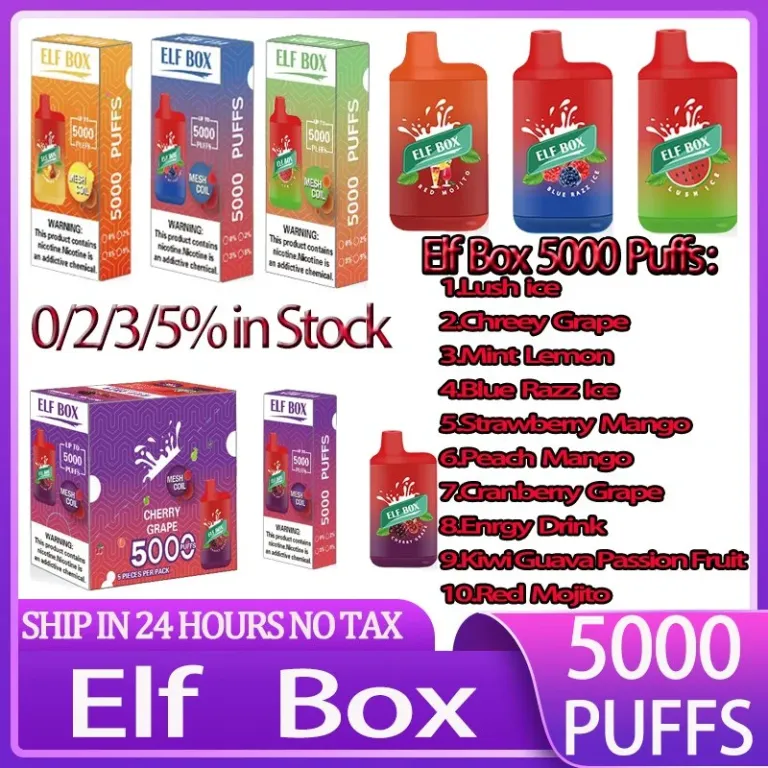 ELF-BOX-5000-Vape jetable-5000-Puffs-Authentic-E-Cigarette-Pen