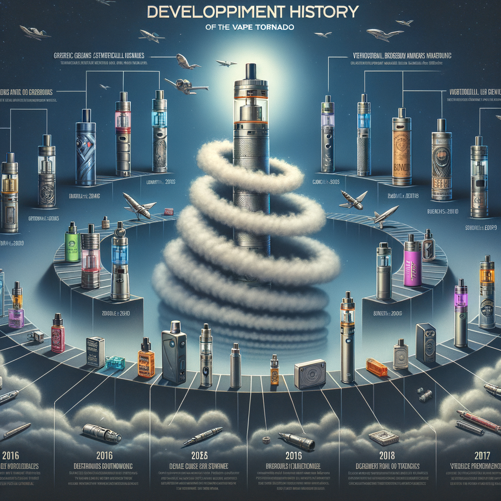 The development history and brands of vape tornado. Brands include randm, bang, elf box, r and m,etc.